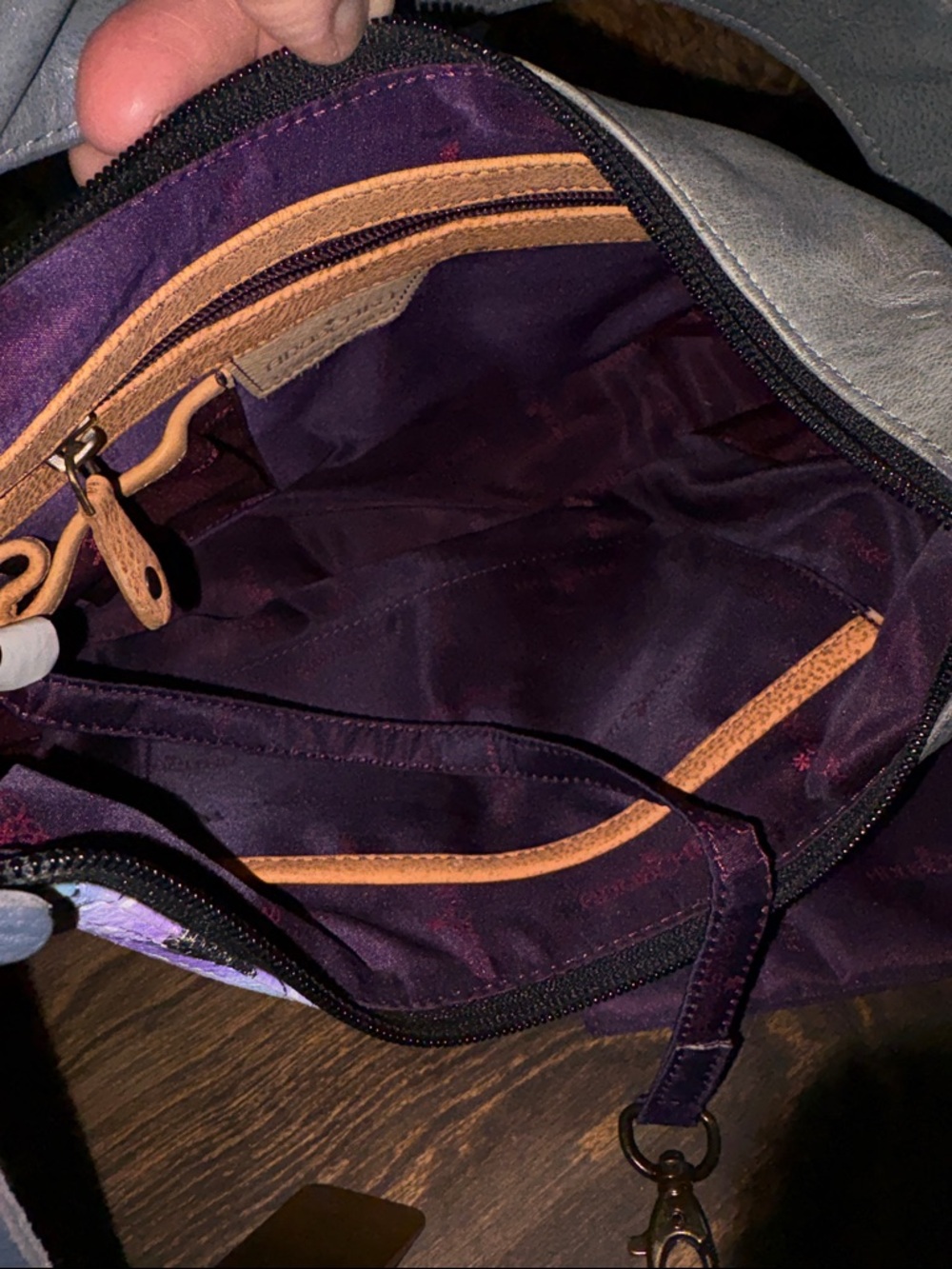 Anuschka Hand-Painted Cat Garden Shoulder Bag - Picture 12 of 16